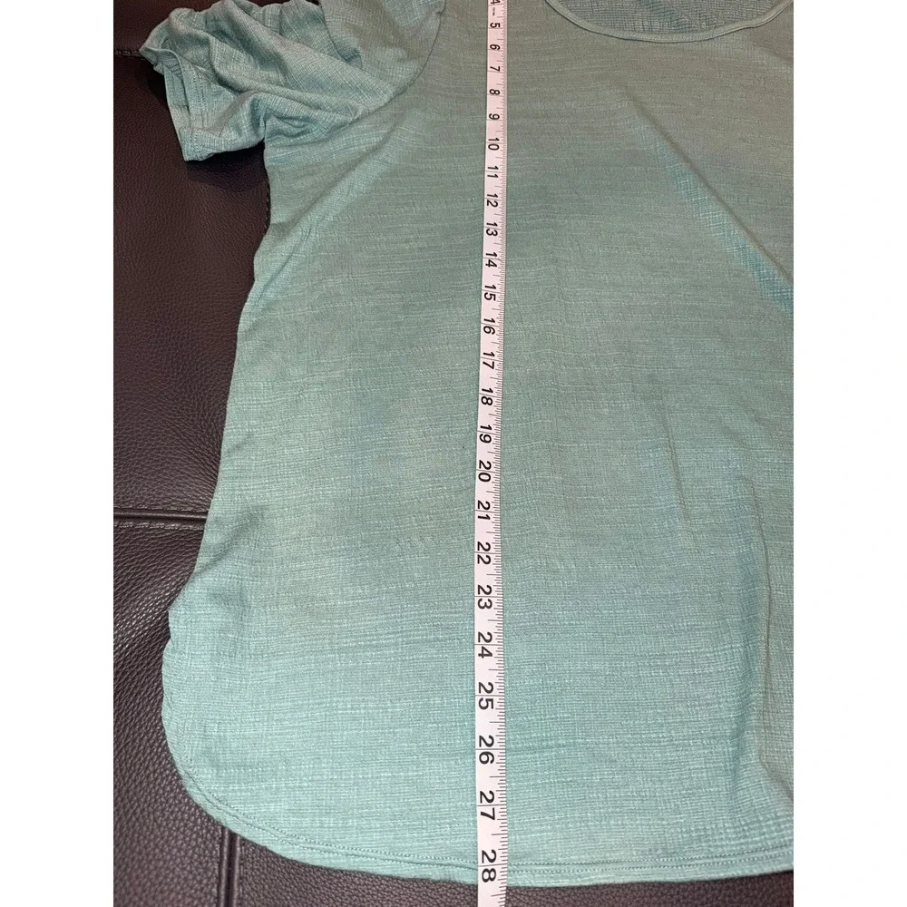 Max Studio London Ruched Puff Sleeve Top Sage Green Textured Womens 2X